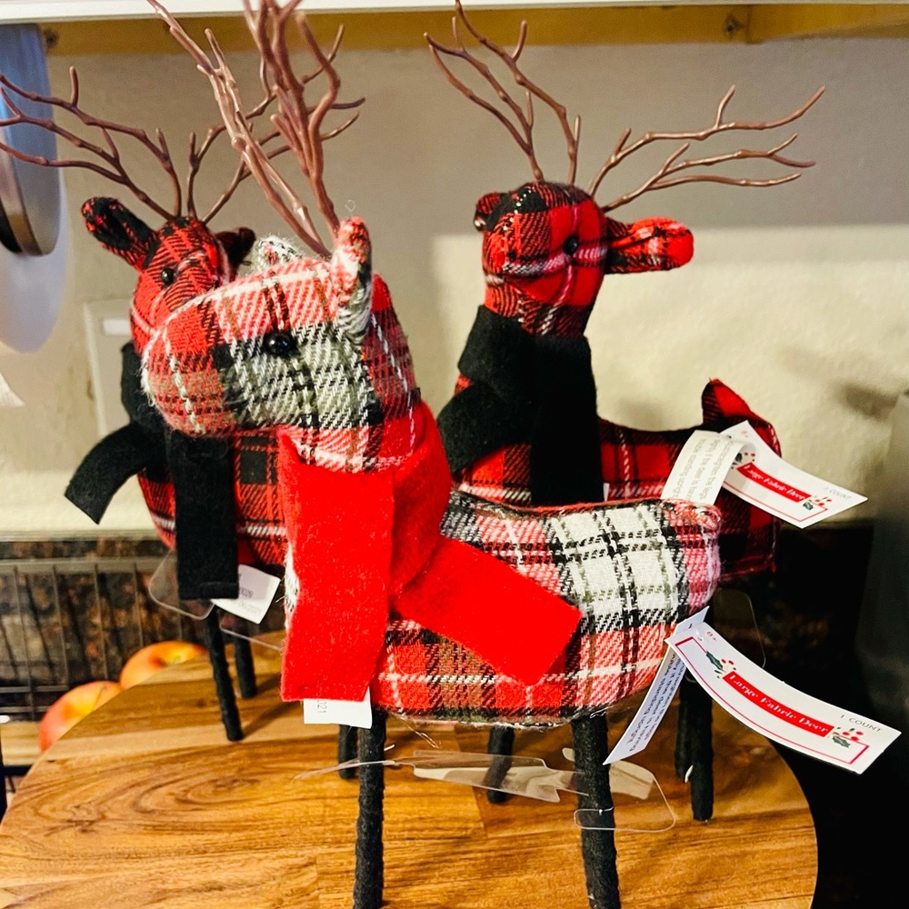 Target Buffalo Plaid Reindeer Set of Three (3) - Picture 3 of 5